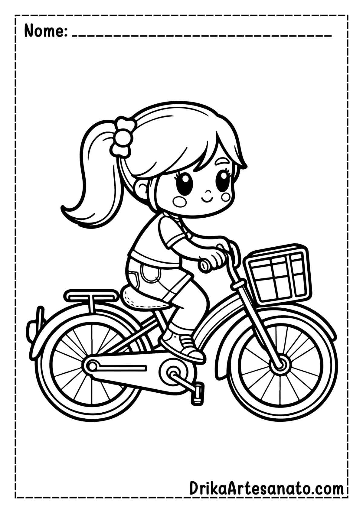 Desenho de Bicicleta Infantil para Colorir