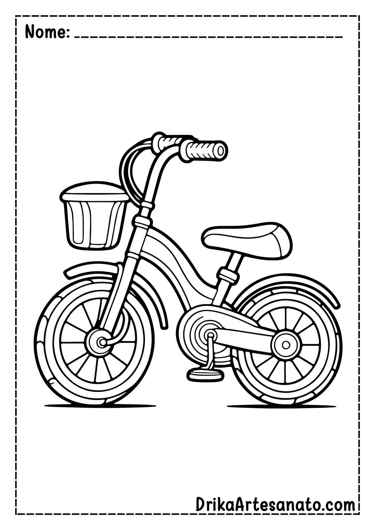 Desenho de Bicicleta Realista para Imprimir e Pintar