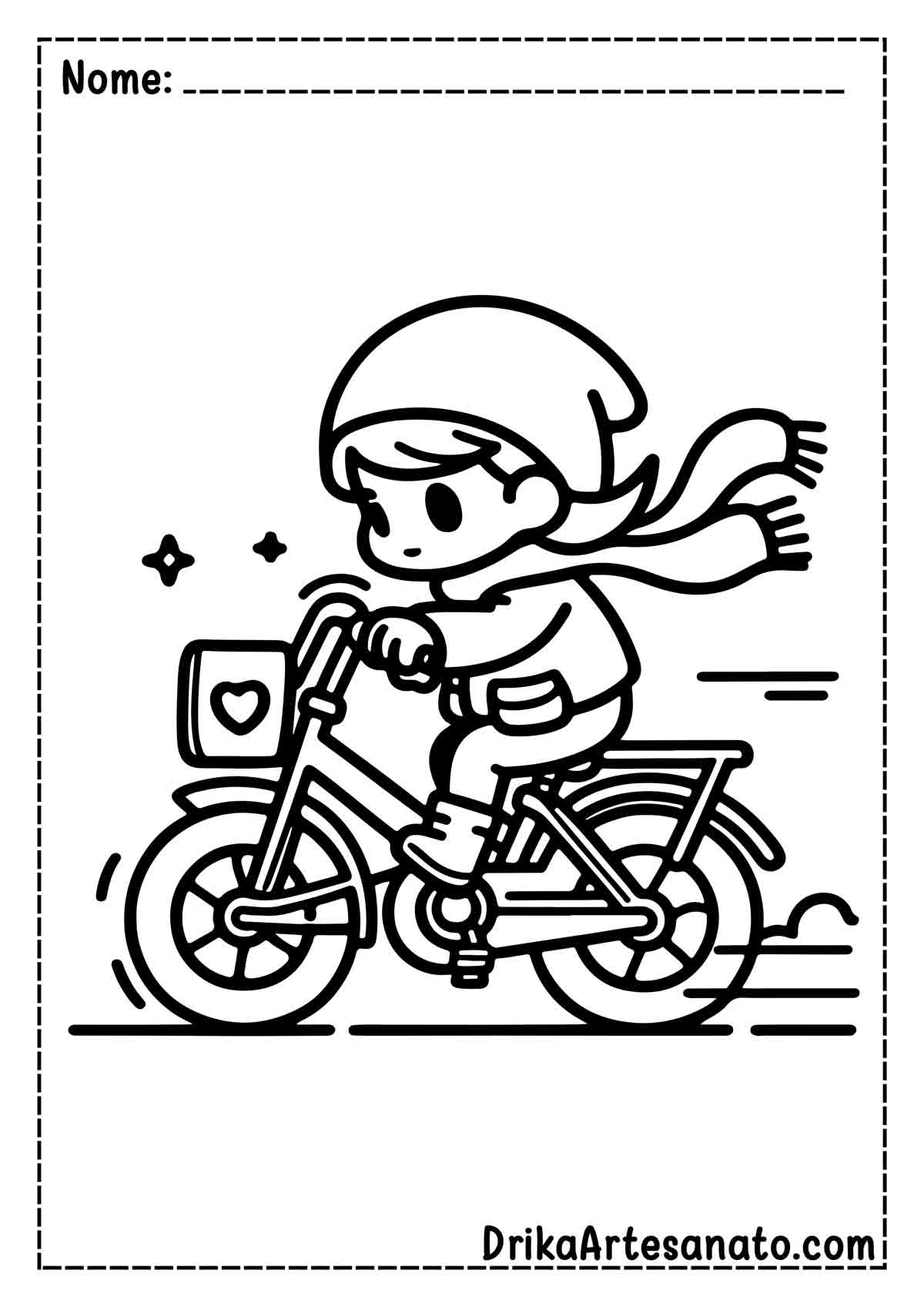 Desenho de Bicicleta Simples para Colorir