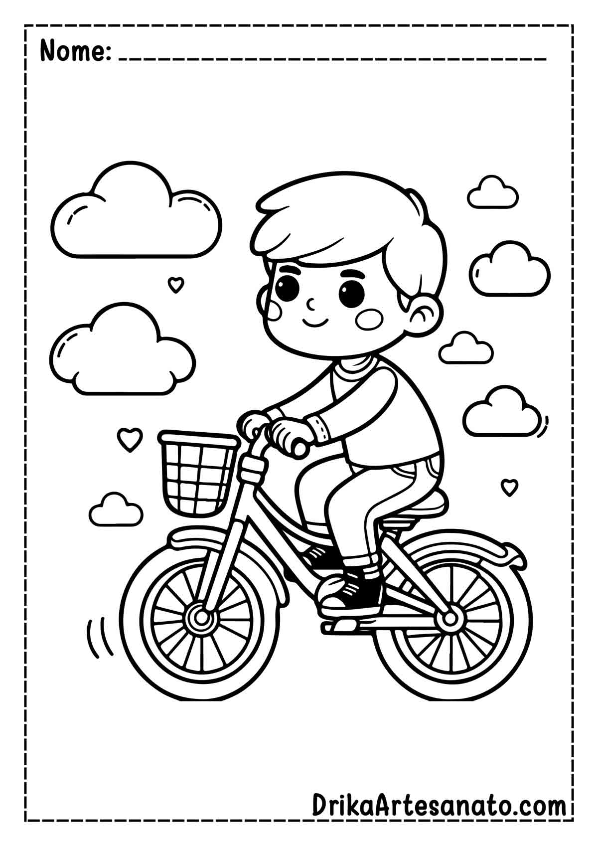 Desenho de Bicicleta para Colorir e Imprimir