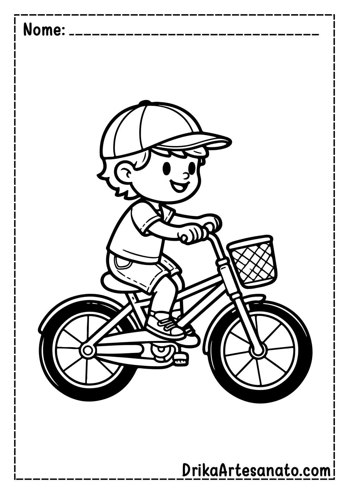 Desenho de Bicicleta Infantil para Imprimir e Colorir