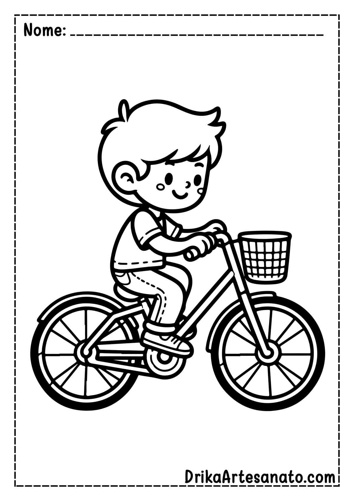 Desenho de Bicicleta Infantil para Colorir e Imprimir