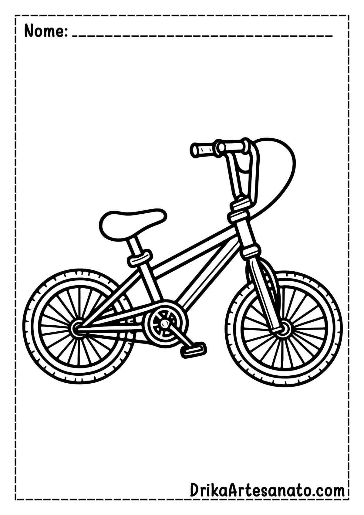 Desenho de Bicicleta Fácil para Colorir