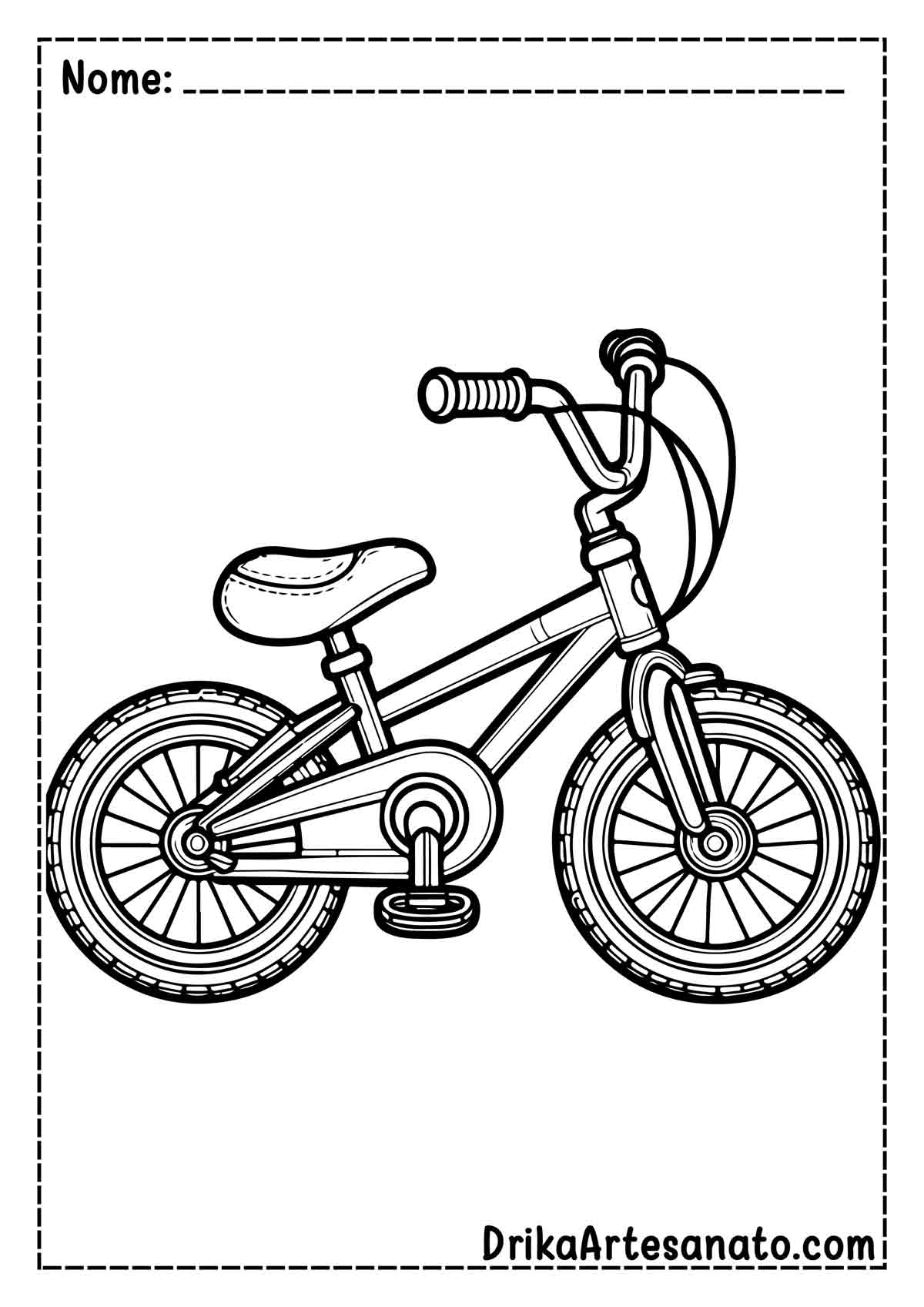 Desenho de Bicicleta Realista para Colorir