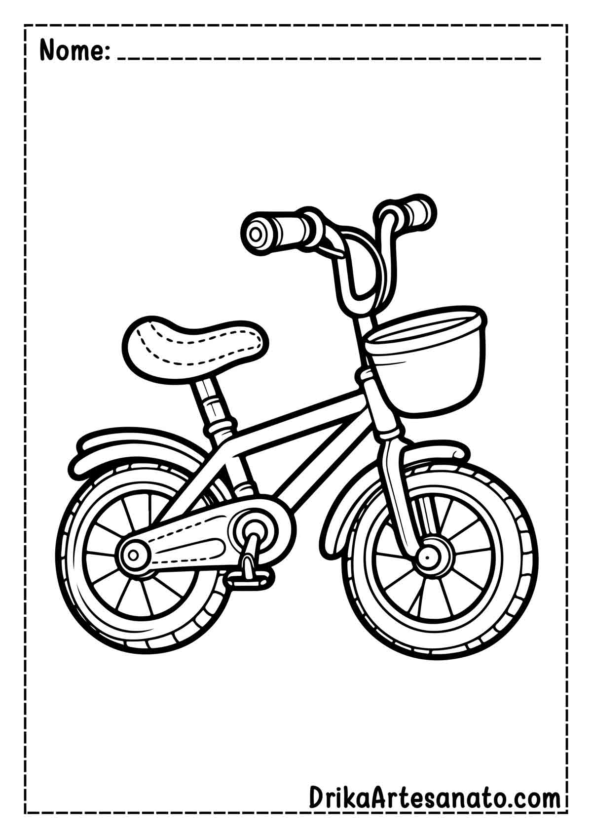 Desenho de Bicicleta Realista para Colorir