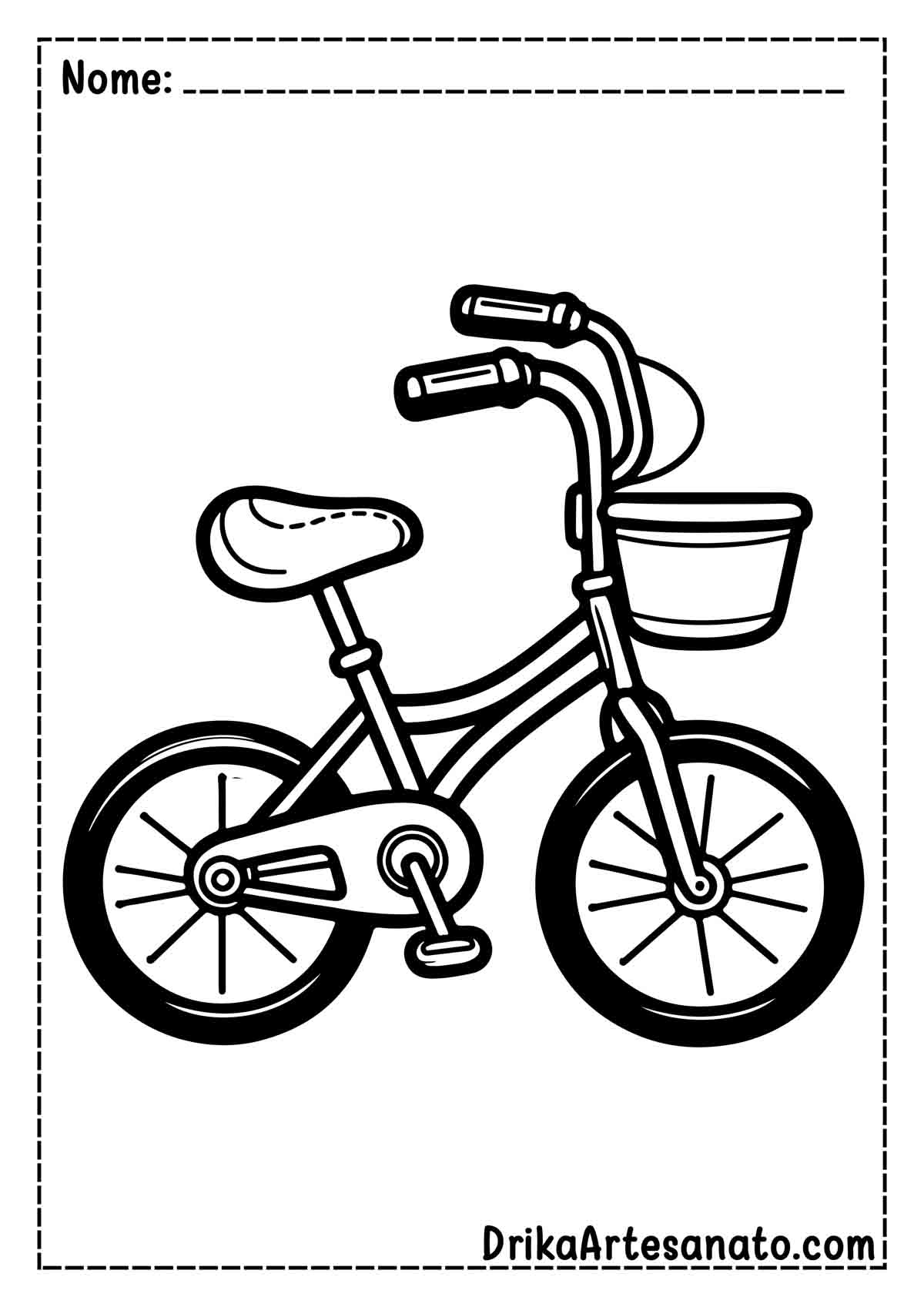 Desenho de Bicicleta Realista para Imprimir