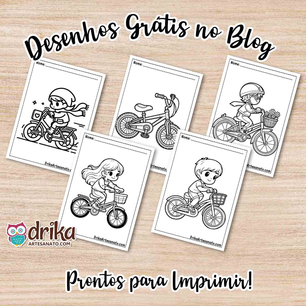 Desenhos de Bicicletas para Colorir Grátis em PDF