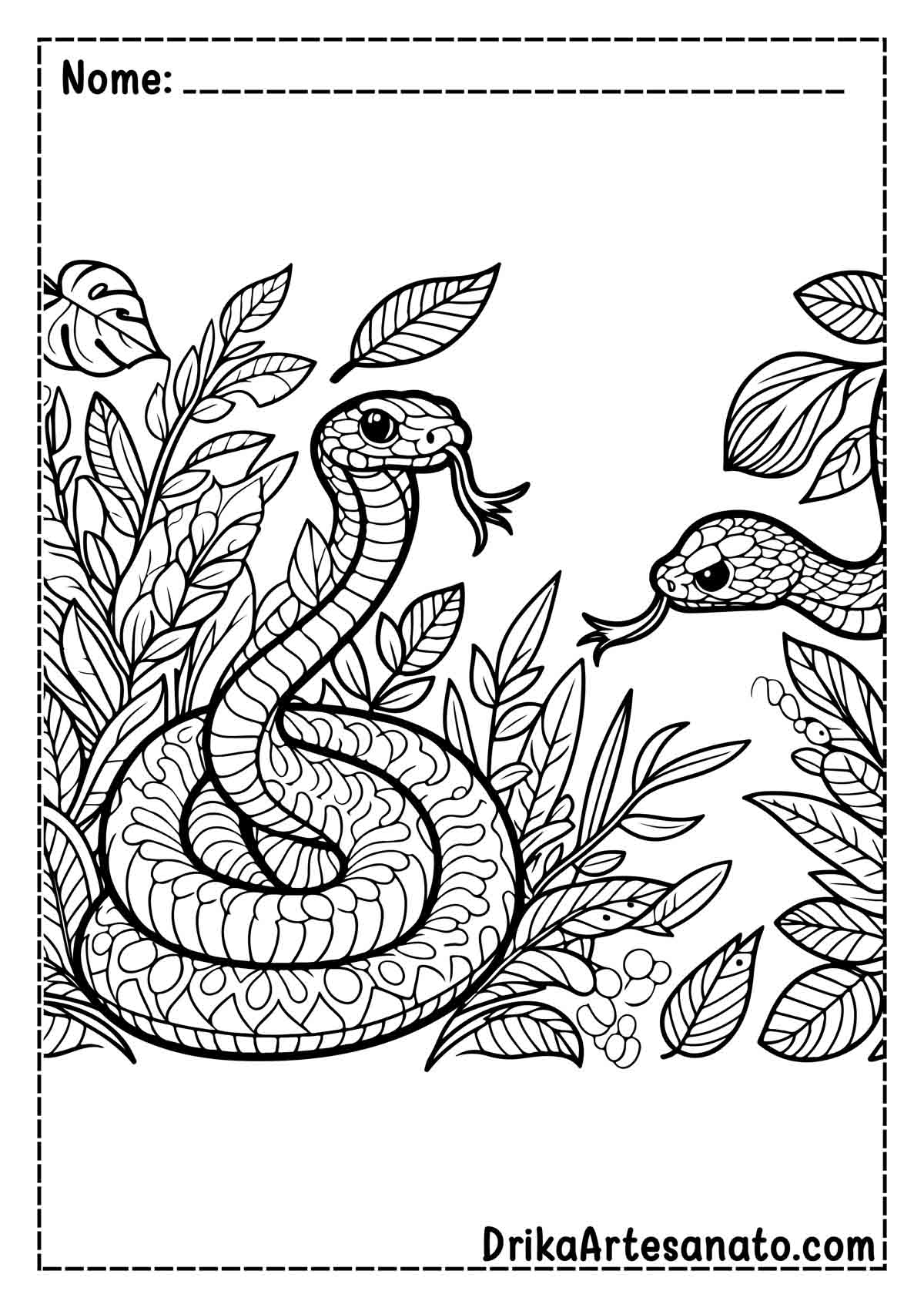 Desenho de Cobra para Colorir