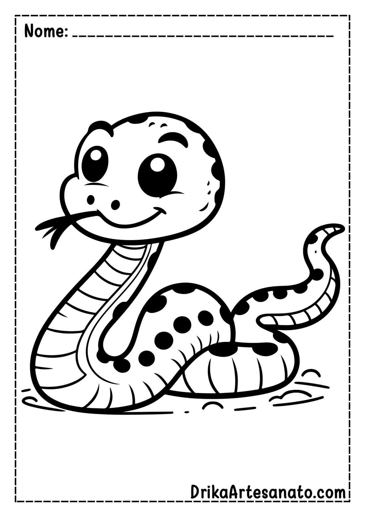 Desenho de Cobra Infantil para Pintar