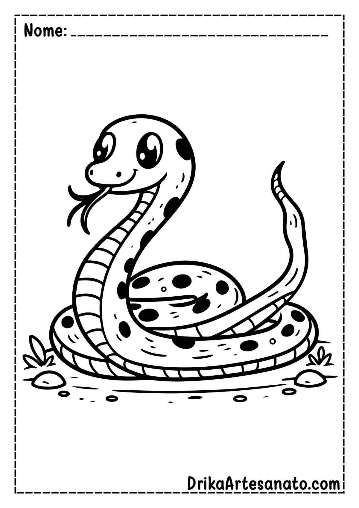 Desenho de Cobra para Colorir e Imprimir