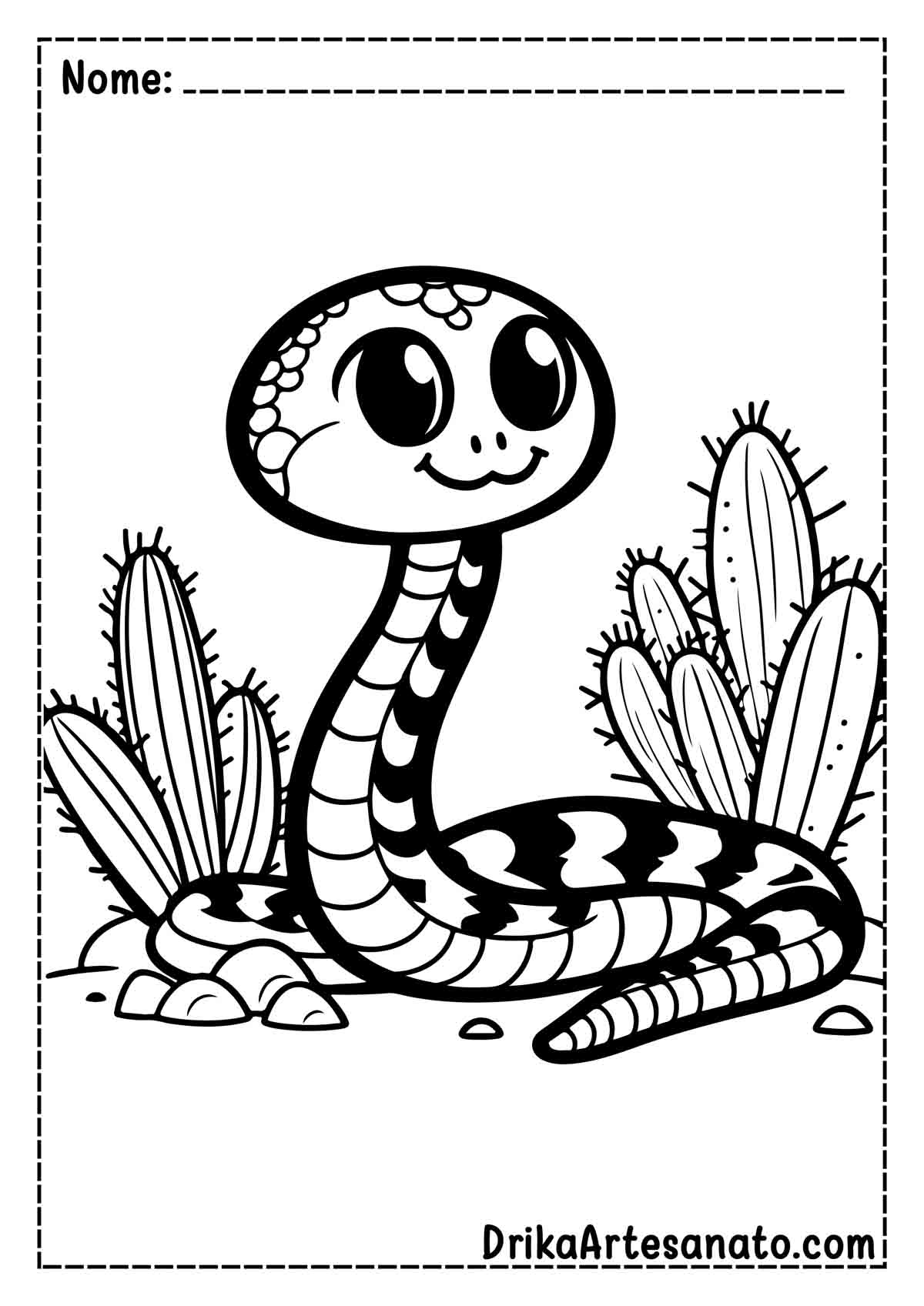 Desenho de Cobra Infantil para Colorir