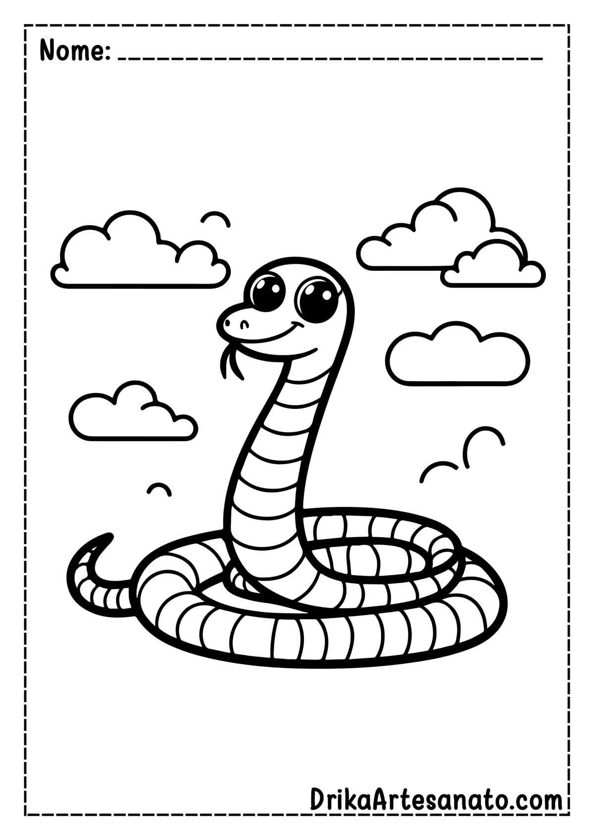 Desenho de Cobra Fácil para Colorir