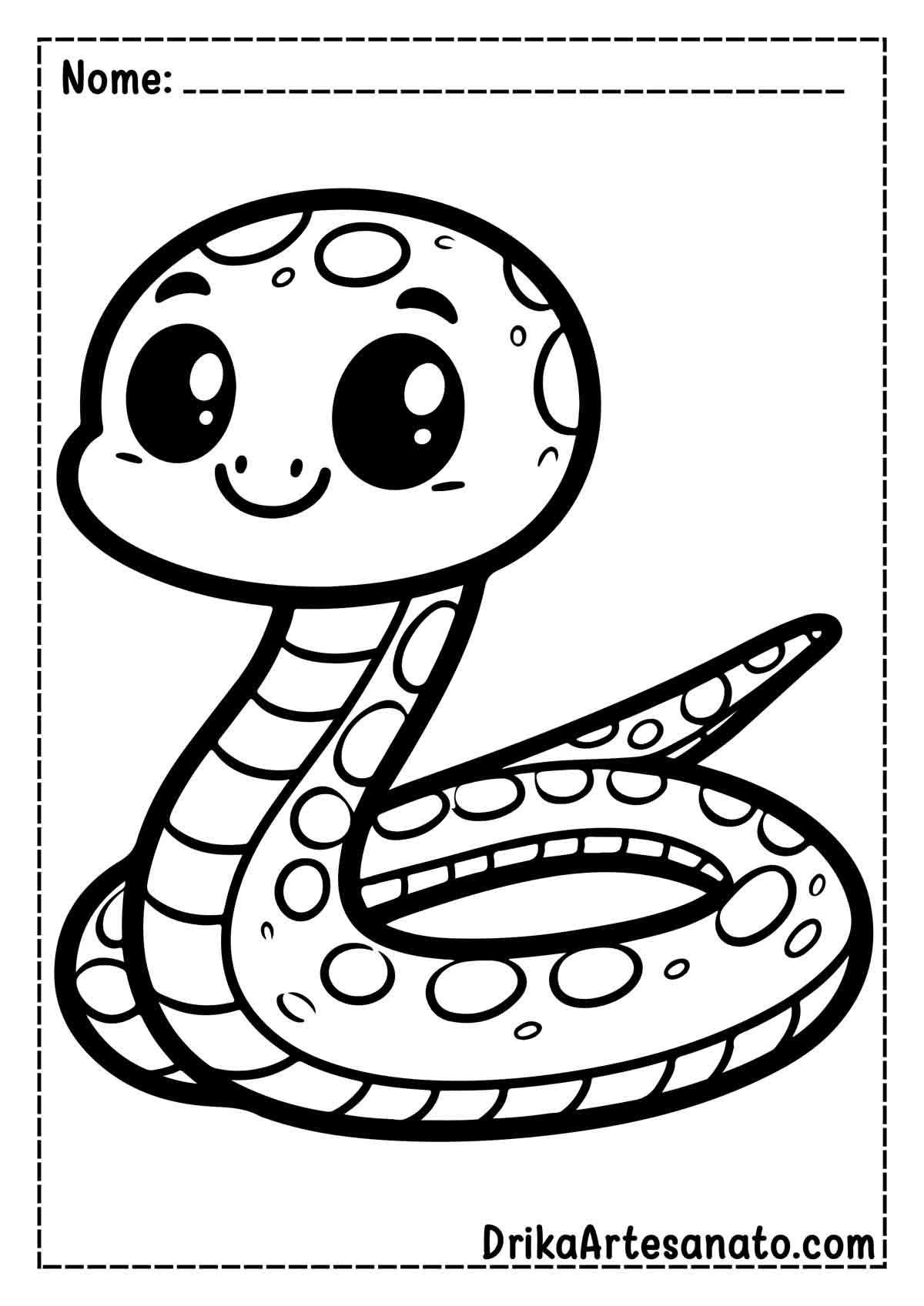 Desenho de Cobra Infantil para Imprimir