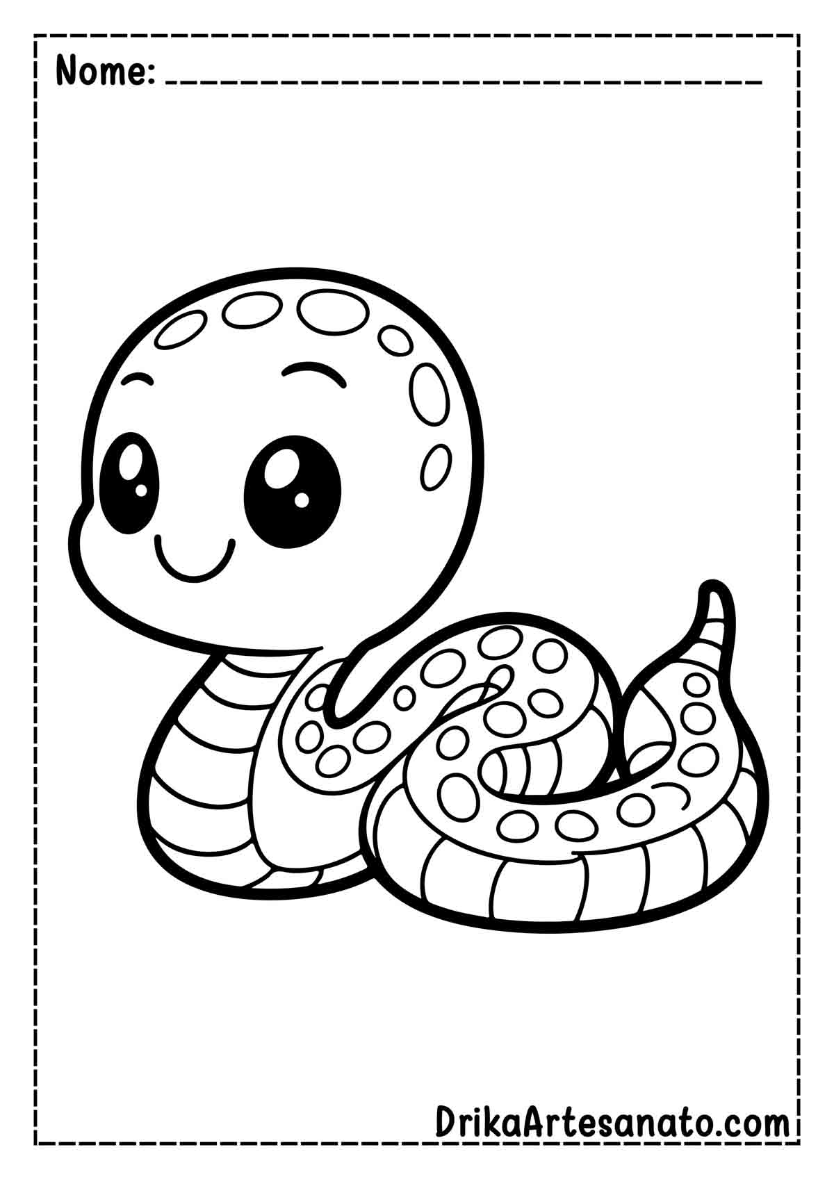 Desenho de Cobra para Colorir Fácil