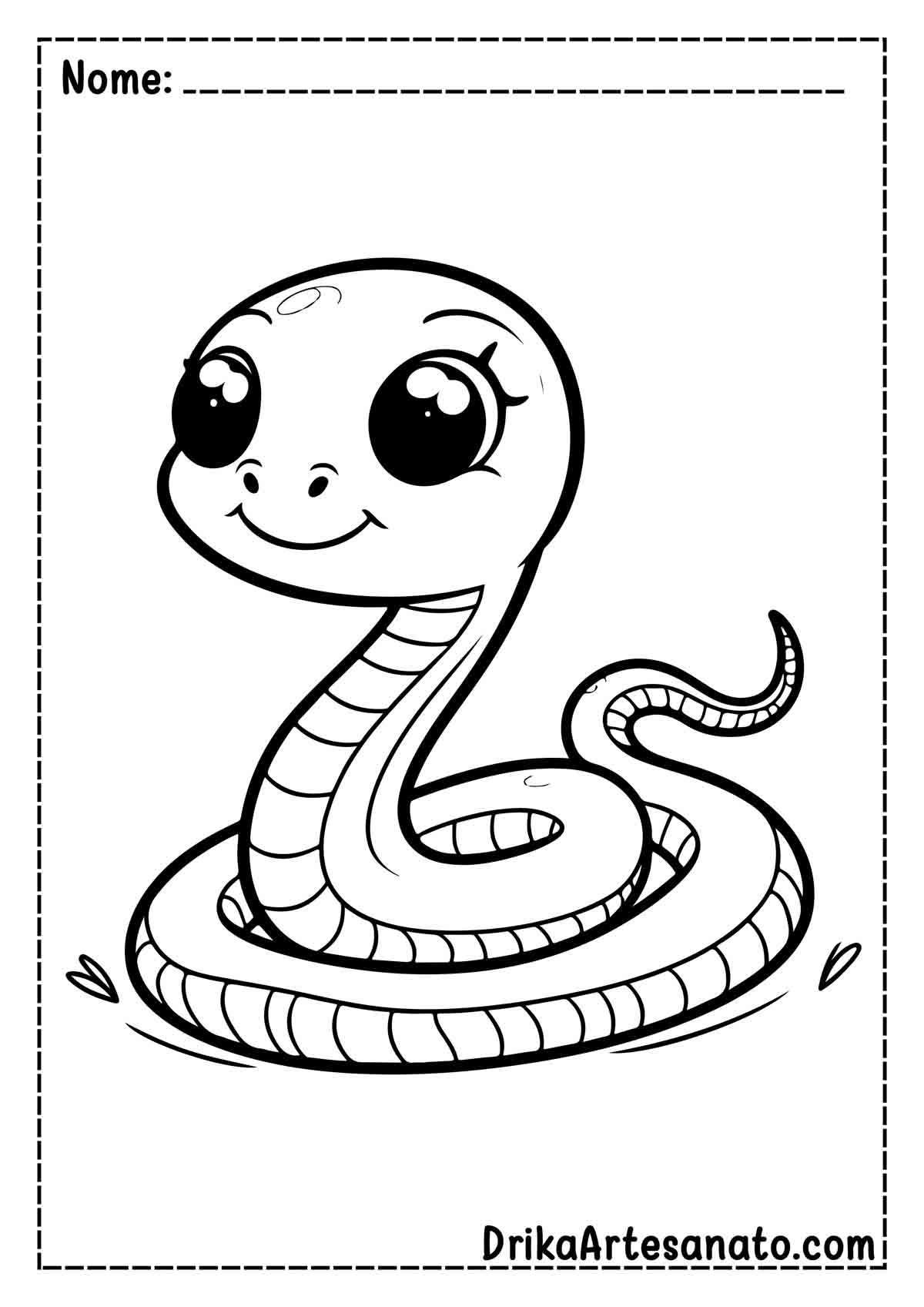 Desenho de Cobra Infantil para Colorir