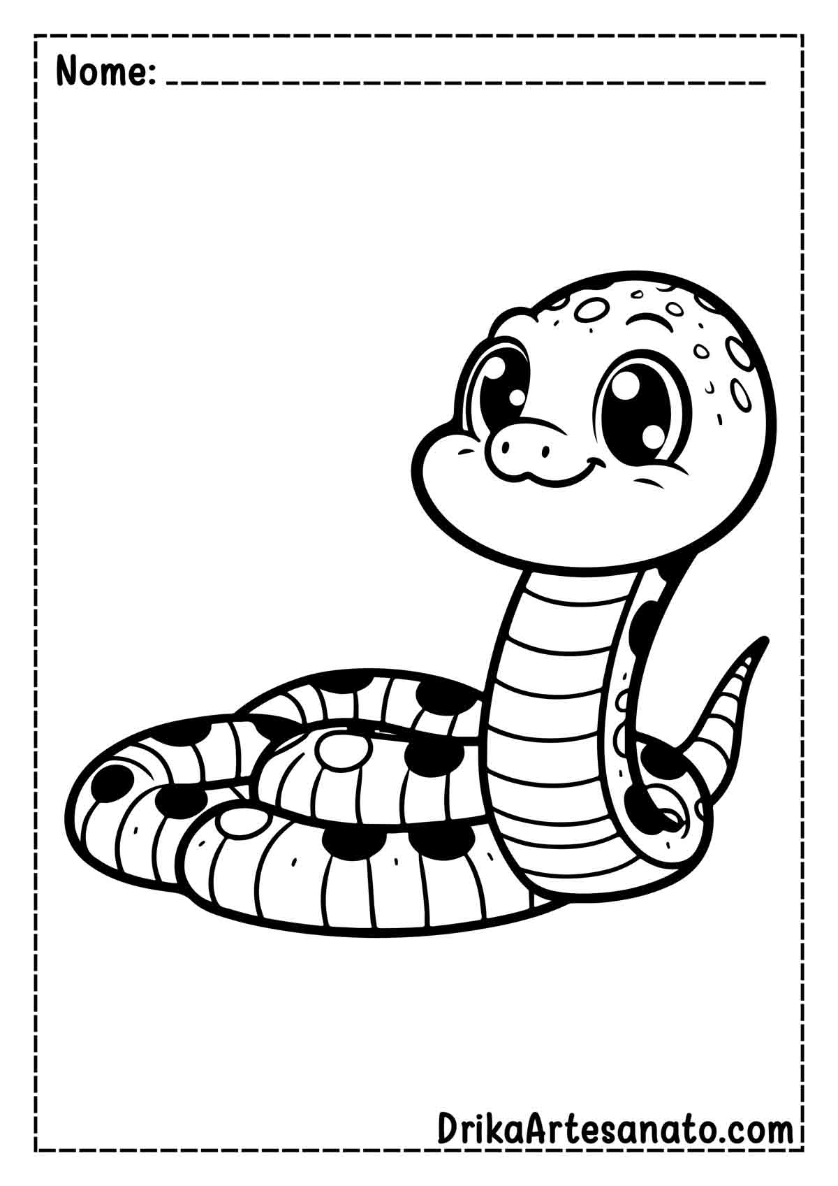 Desenho de Cobra Fácil para Colorir