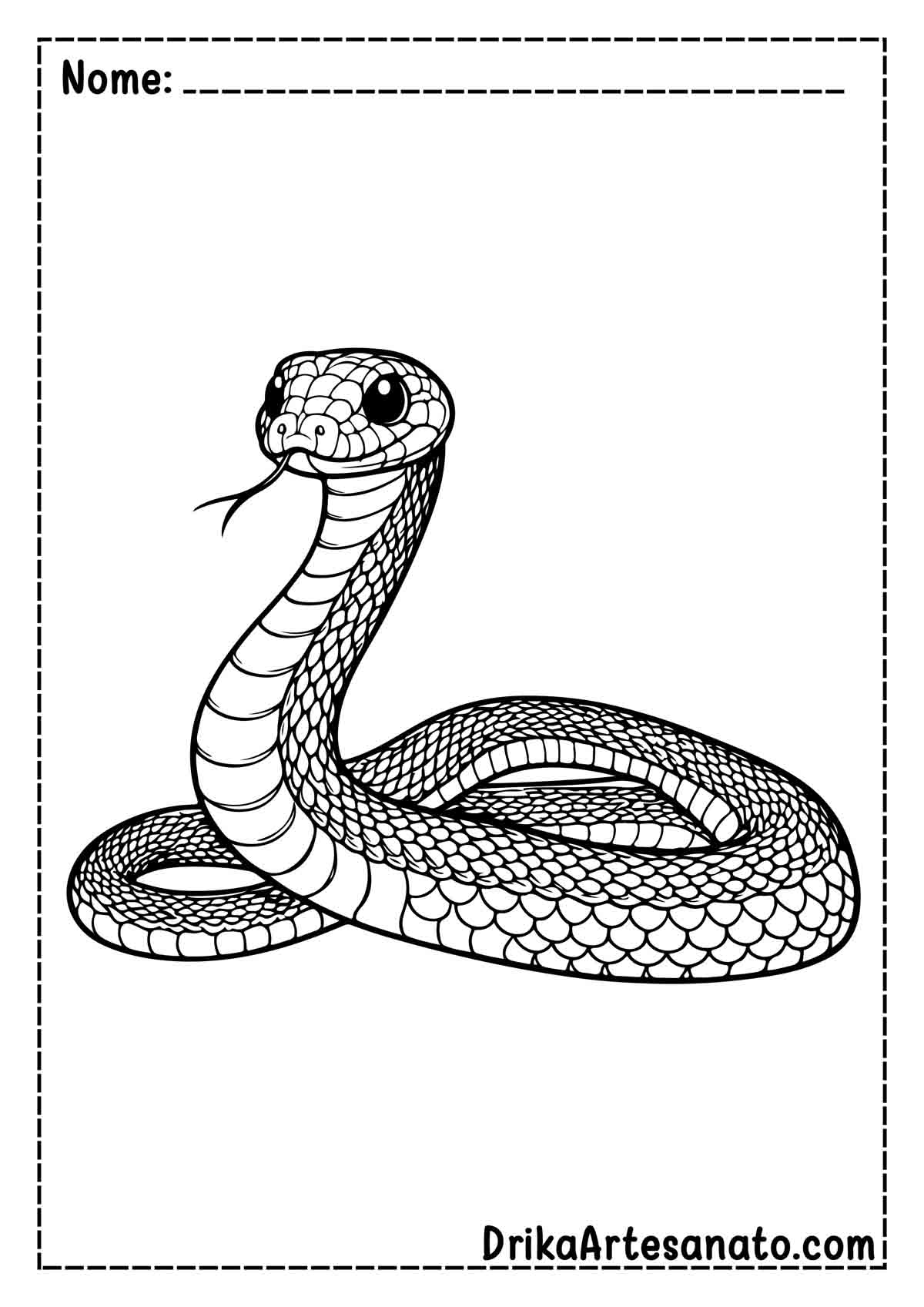 Desenho de Cobra Realista para Colorir