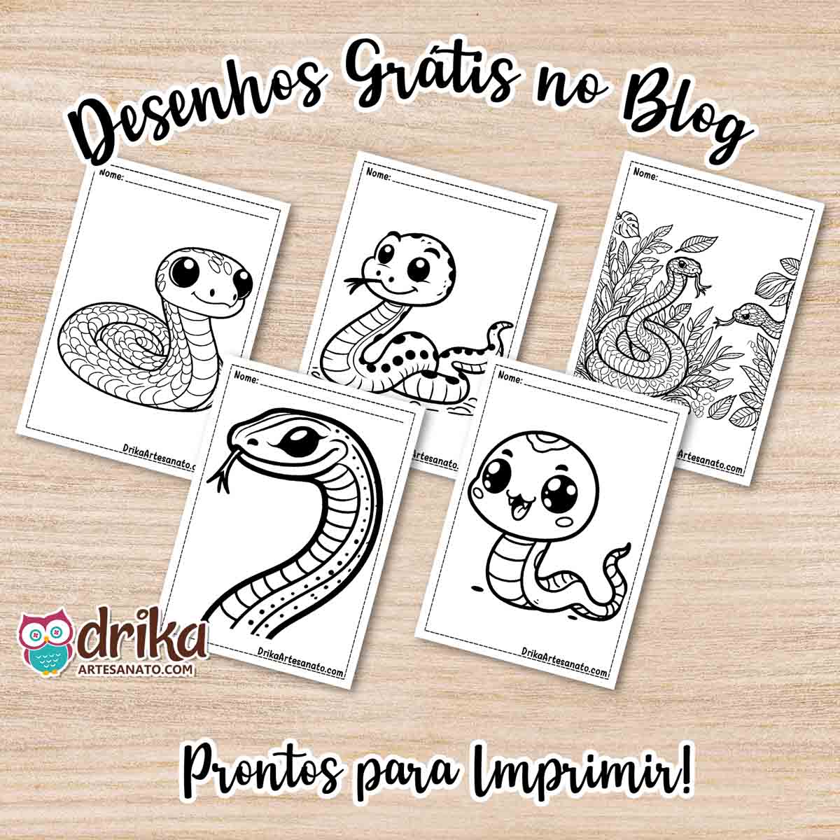 Desenhos de Cobra para Colorir Grátis em PDF