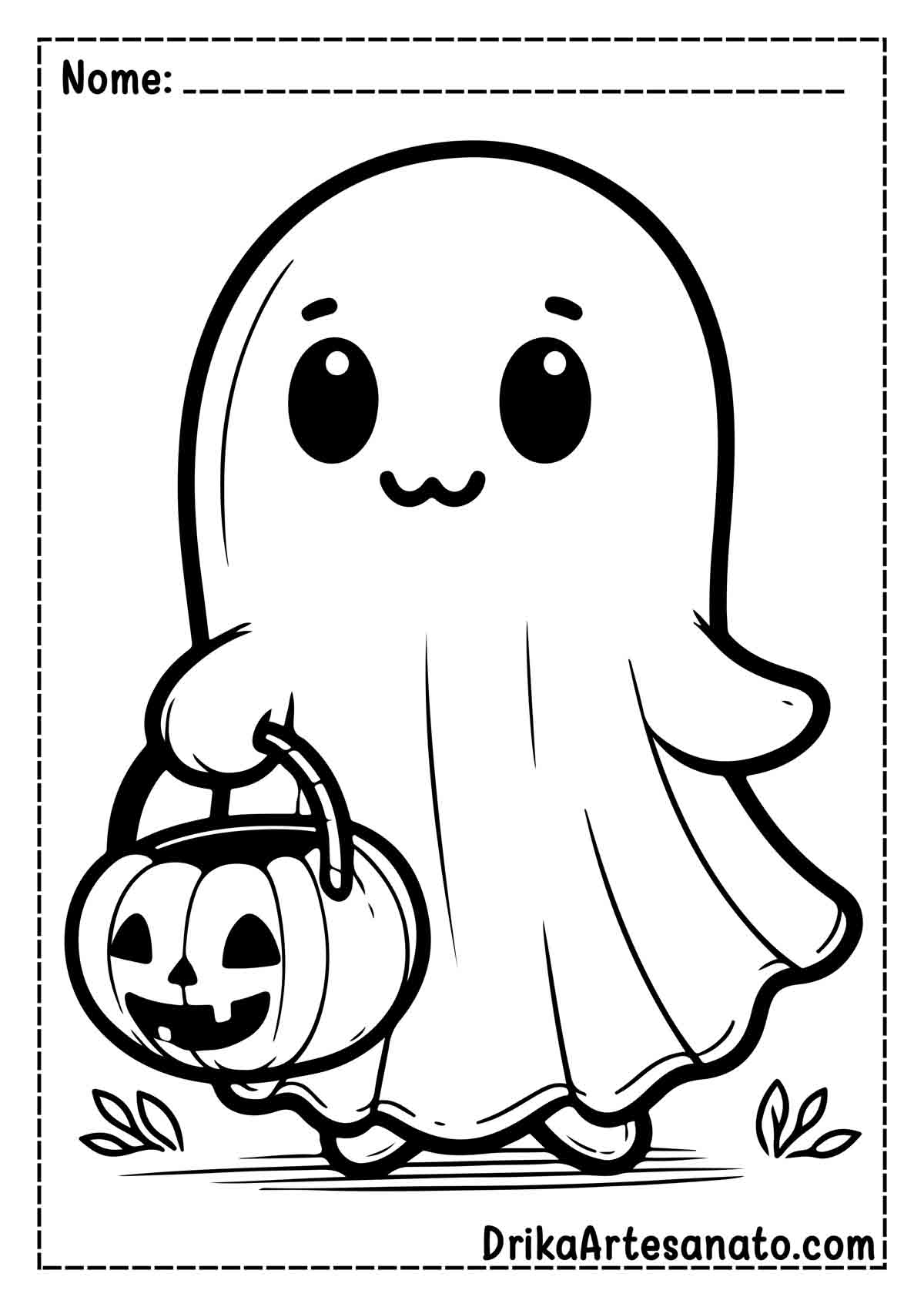 Desenho de Fantasma Fácil para Pintar