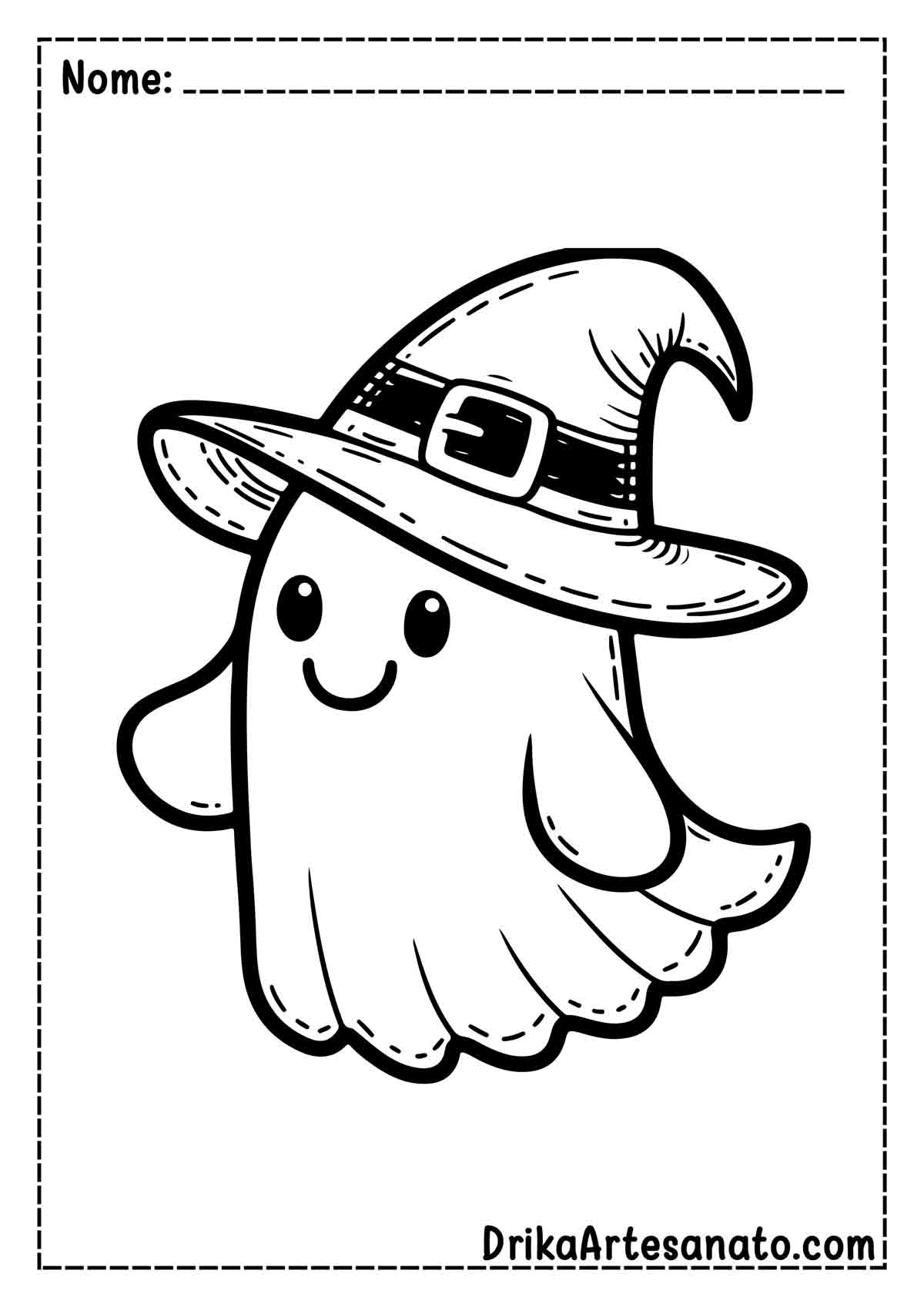 Desenho de Fantasma Infantil para Colorir