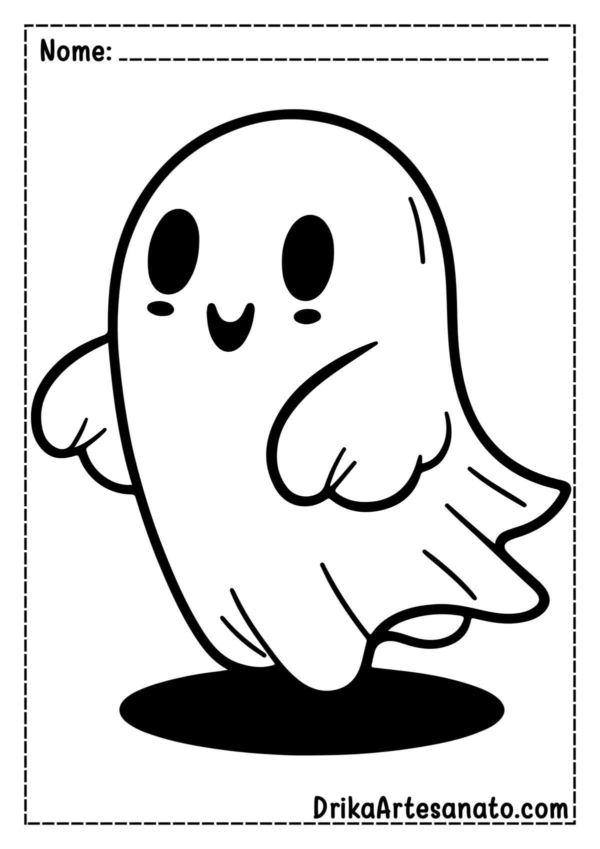 Desenho de Fantasma para Colorir e Imprimir