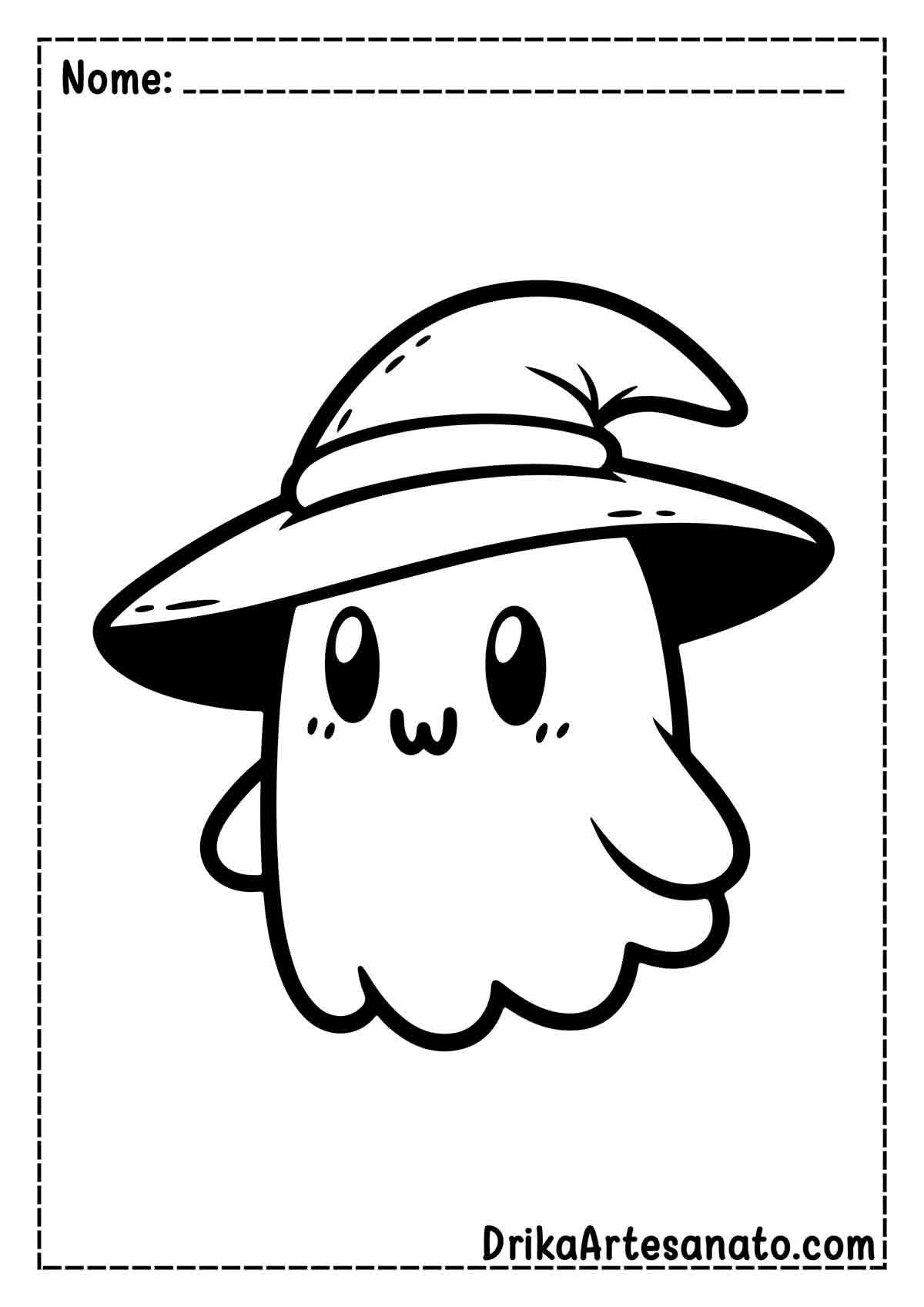 Desenho de Fantasma Fácil para Colorir