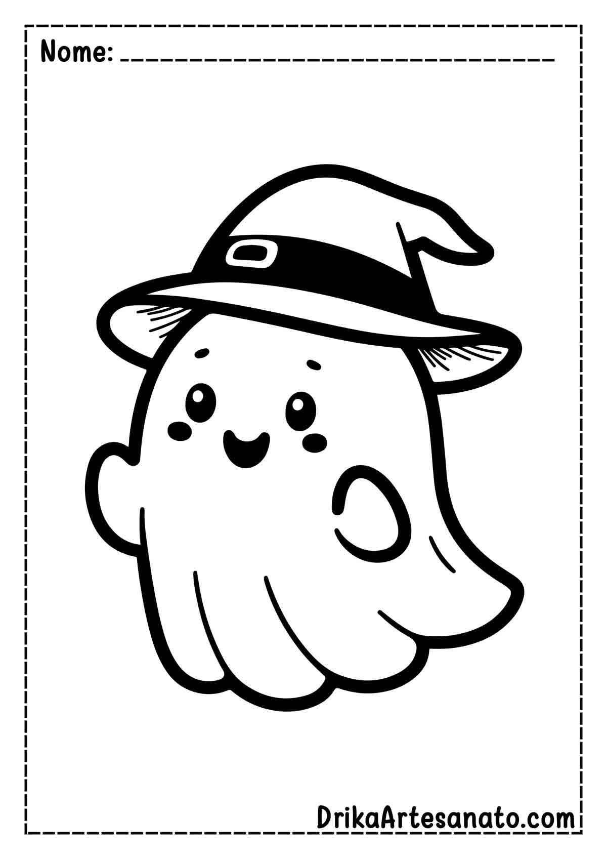 Desenho de Fantasma Fofo para Colorir