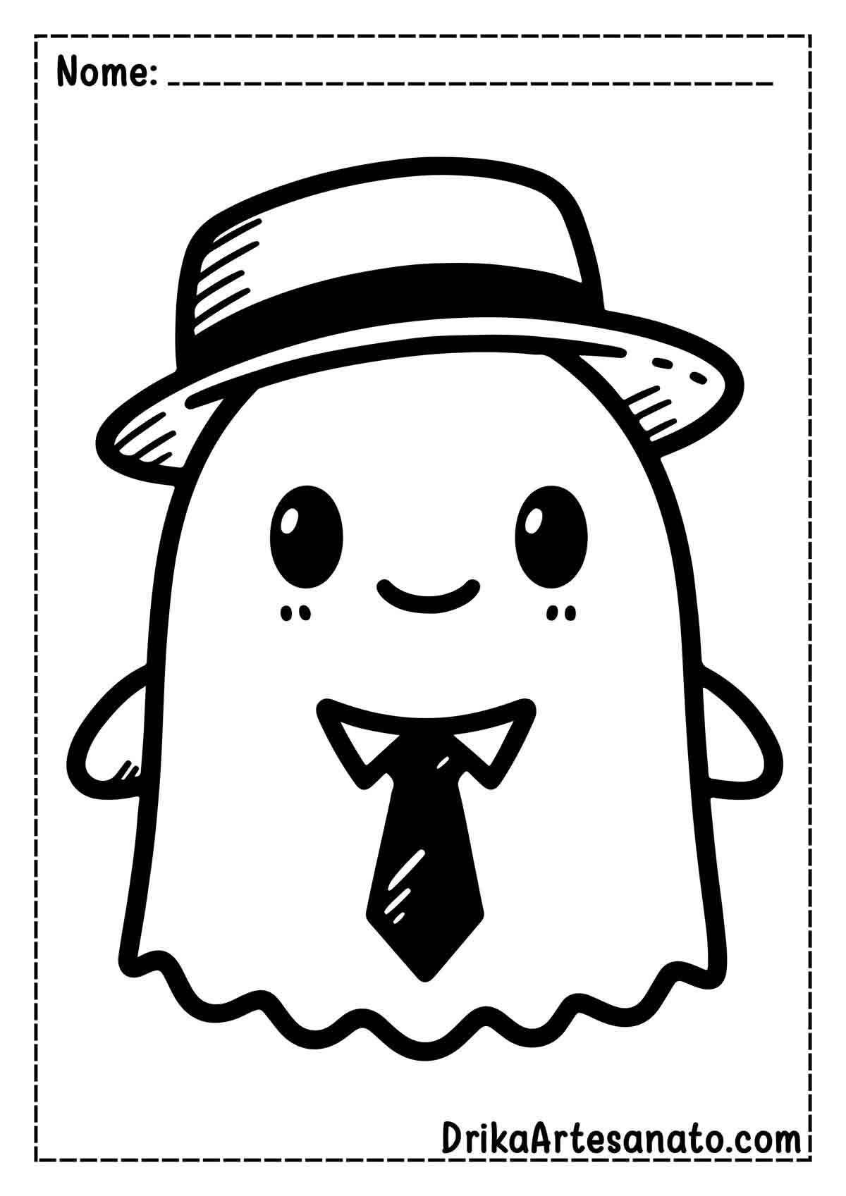 Desenho de Fantasma Infantil para Pintar