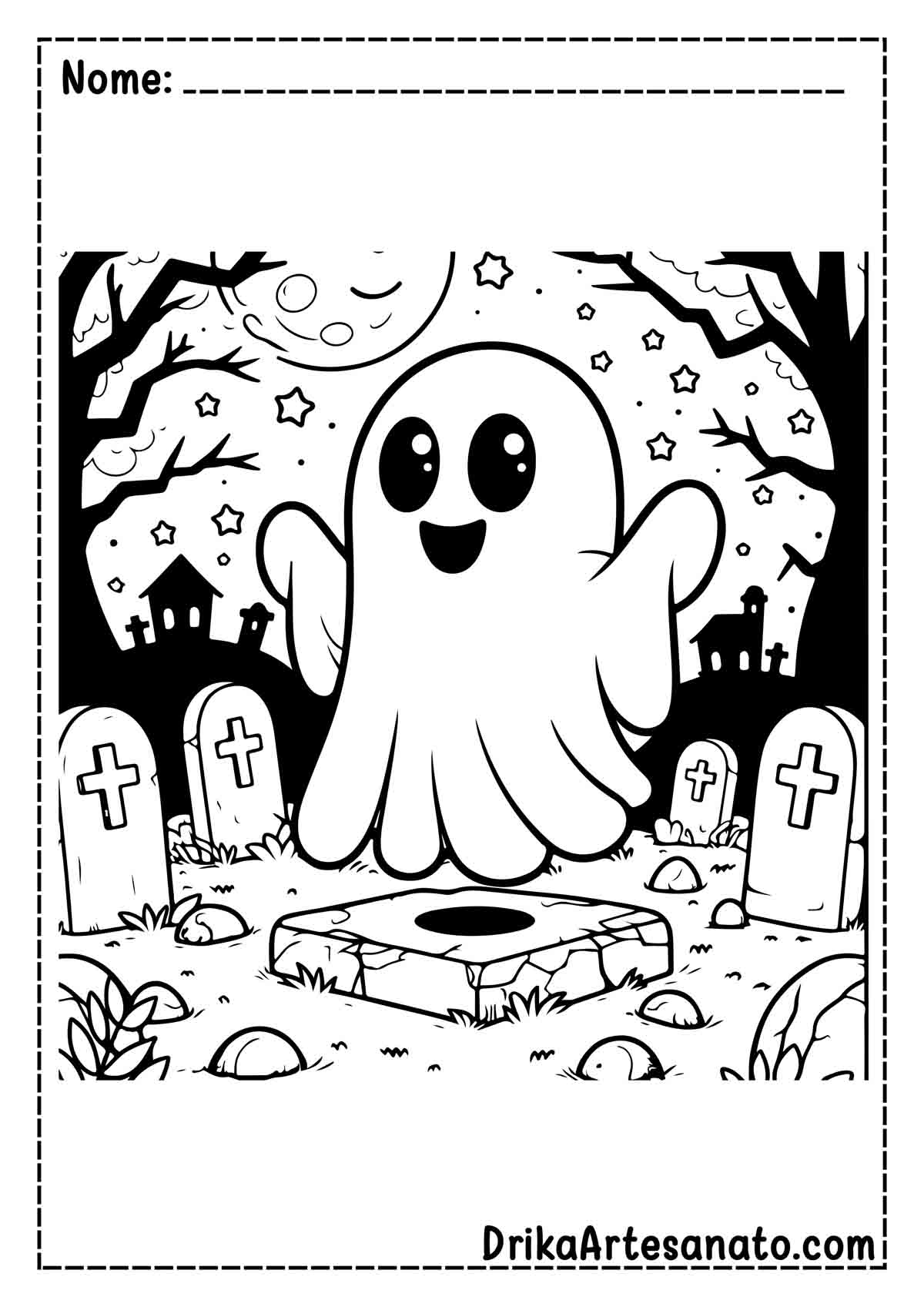 Desenho de Fantasma Infantil para Imprimir