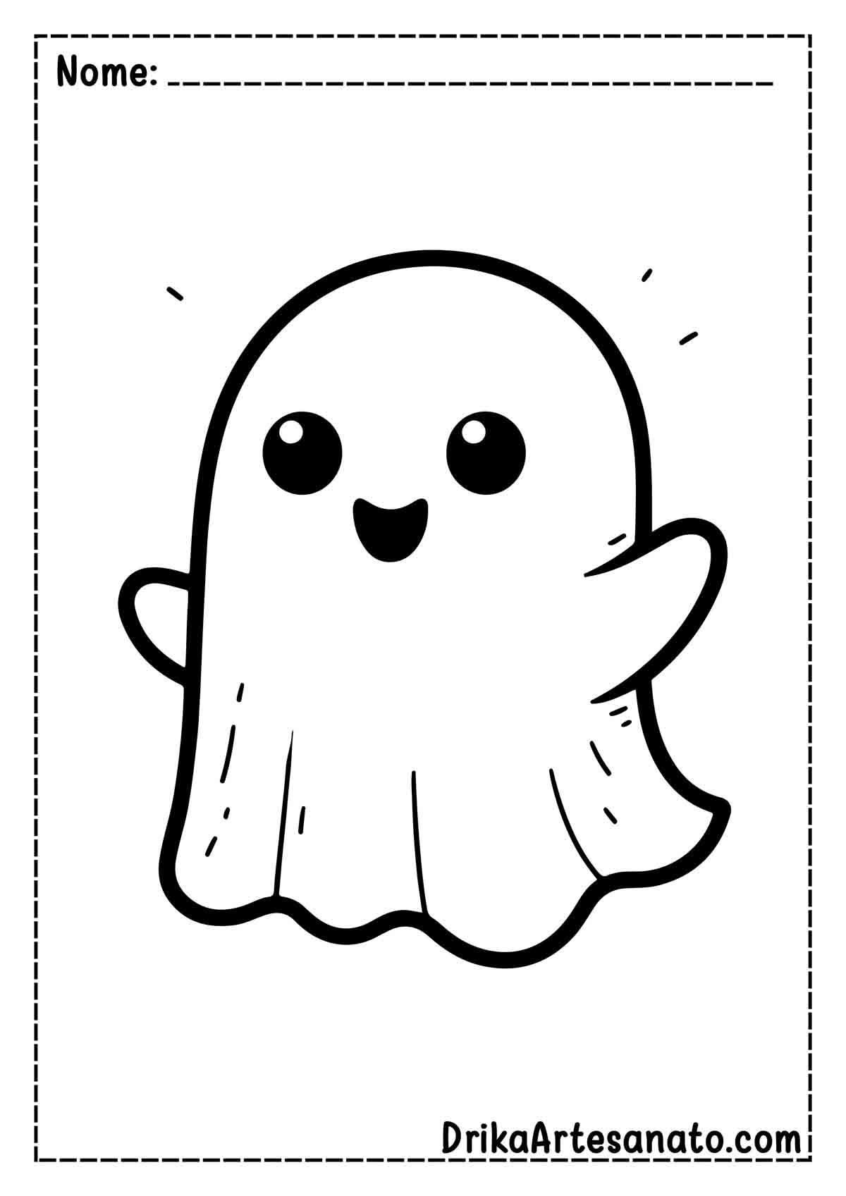 Desenho de Fantasma para Imprimir e Pintar