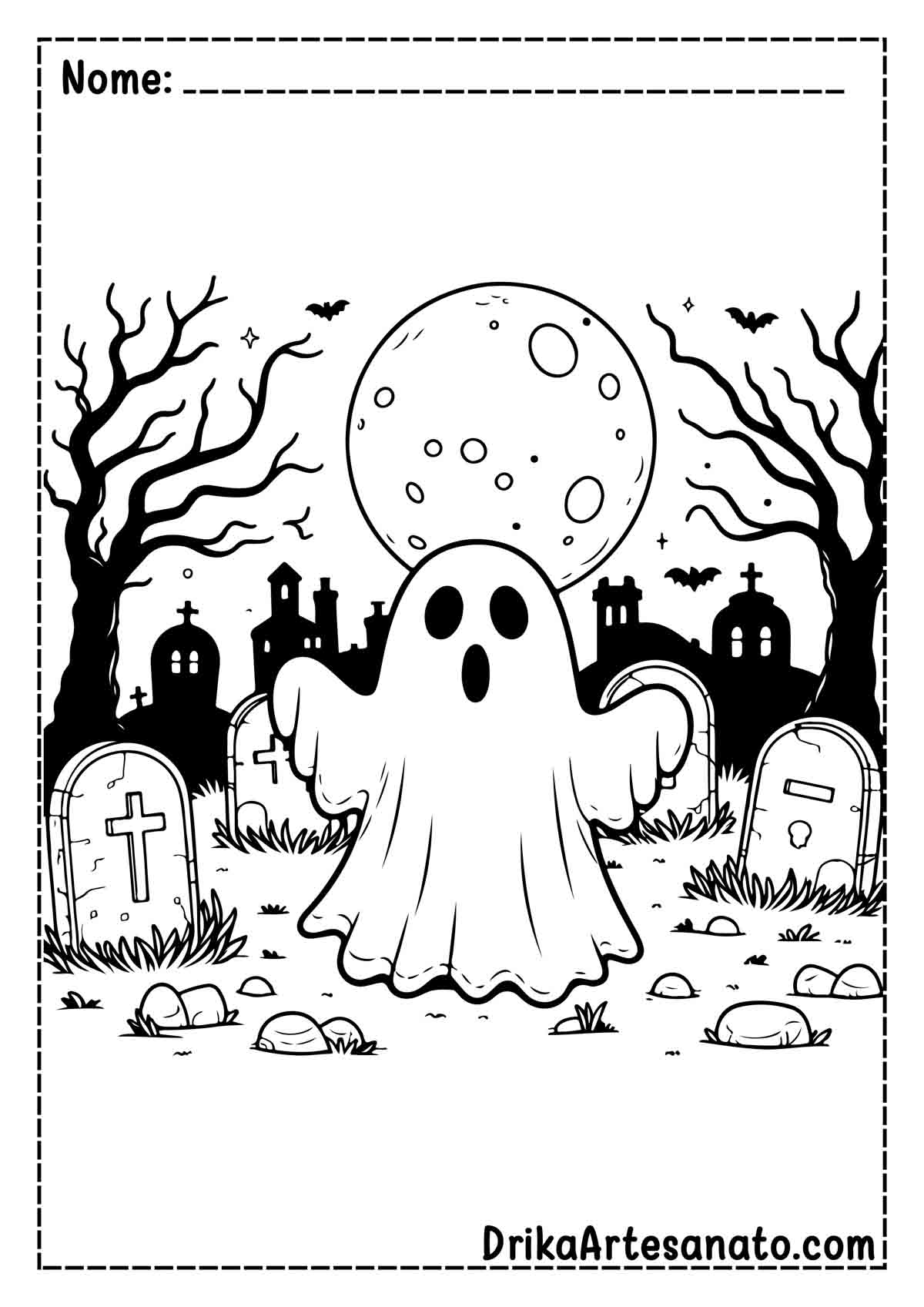 Desenho de Fantasma para Colorir