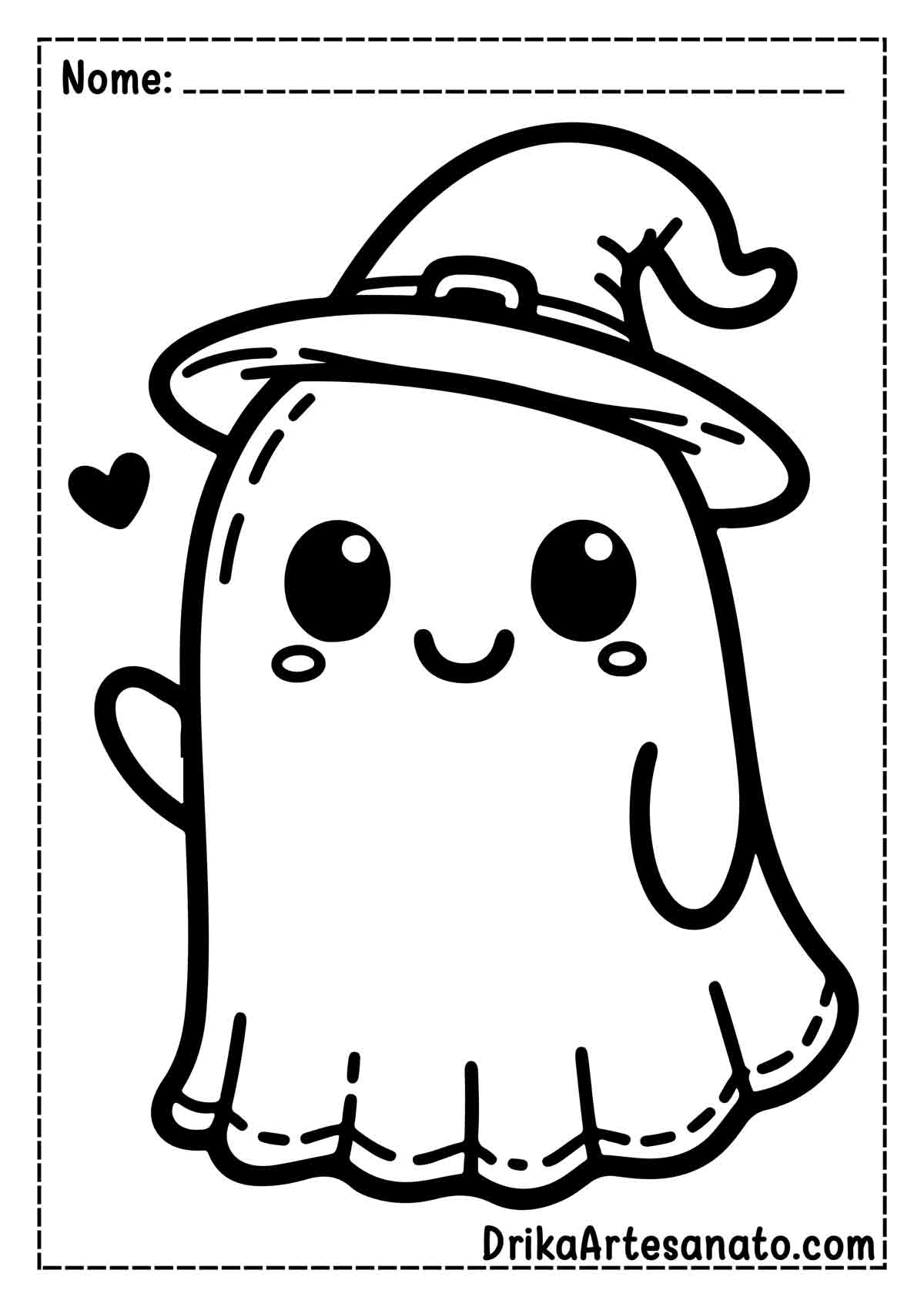 Desenho de Fantasma Infantil para Colorir