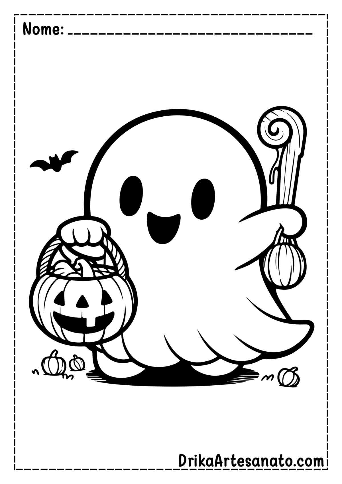 Desenho de Fantasma Infantil para Colorir