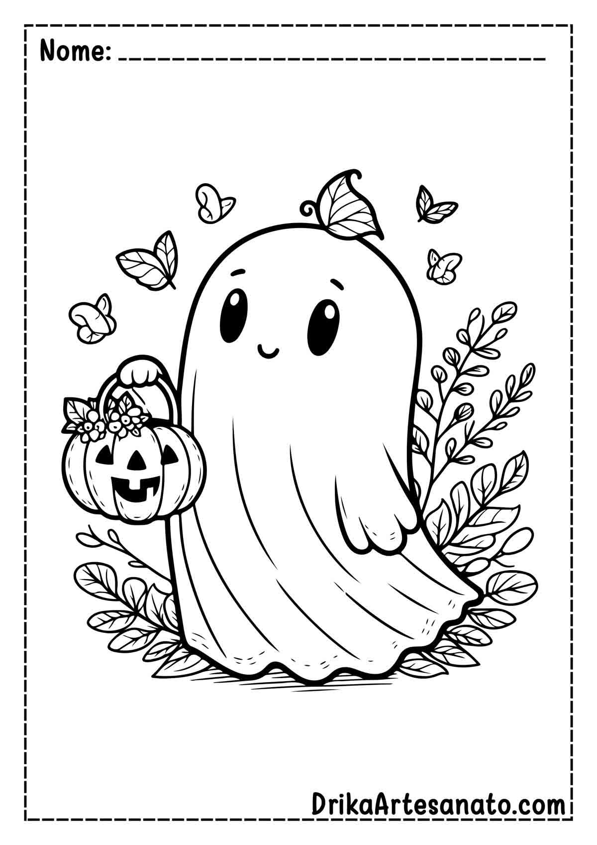 Desenho de Fantasma de Halloween para Colorir