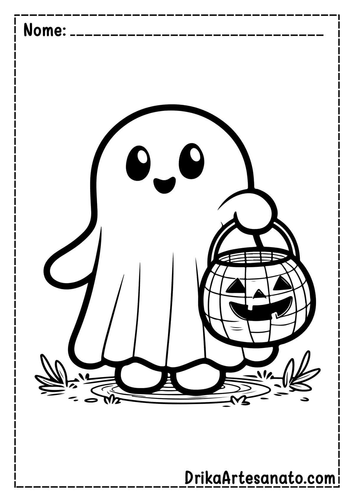 Desenho de Fantasma de Halloween para Imprimir