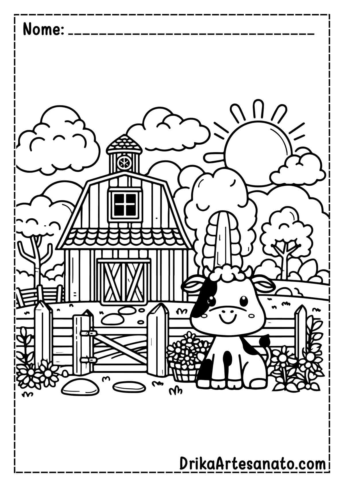 Desenho de Fazenda para Colorir