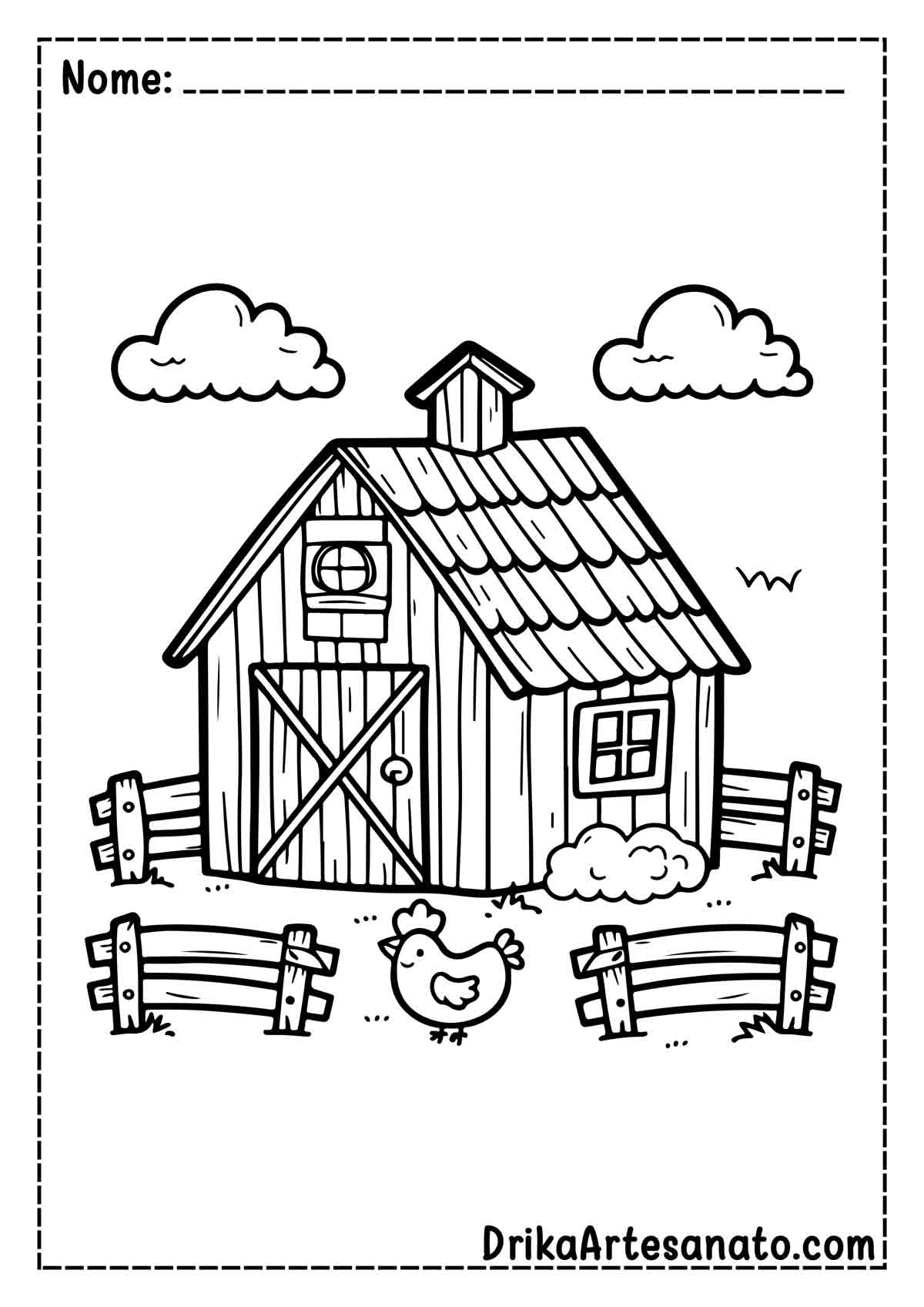 Desenho de Fazenda para Colorir  Fácil