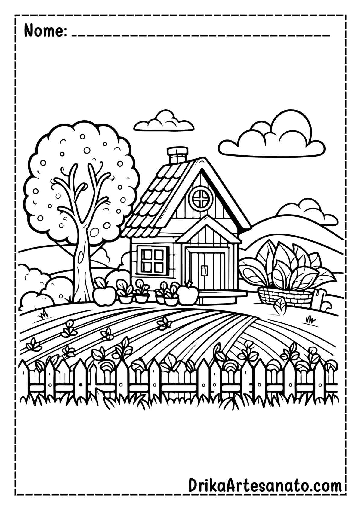 Desenho de Fazenda Infantil para Colorir