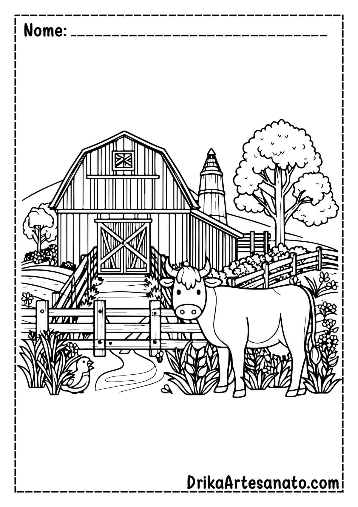 Desenho de Fazenda para Imprimir