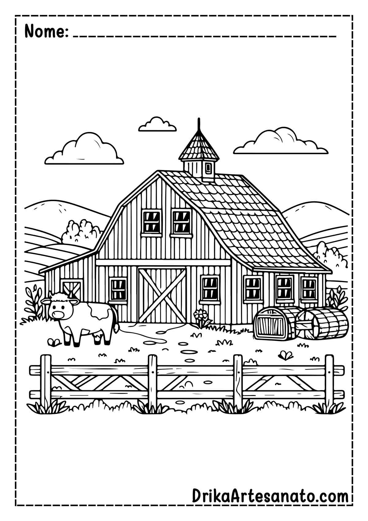 Desenho de Fazenda para Imprimir