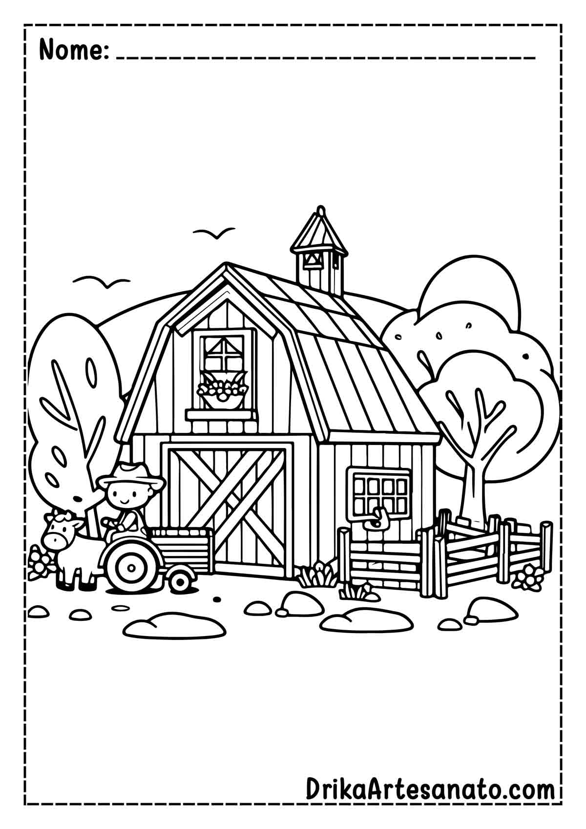 Desenho de Fazenda para Colorir