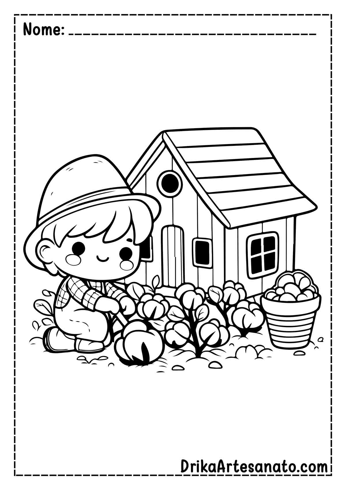 Desenho de Fazenda Infantil para Colorir e Imprimir