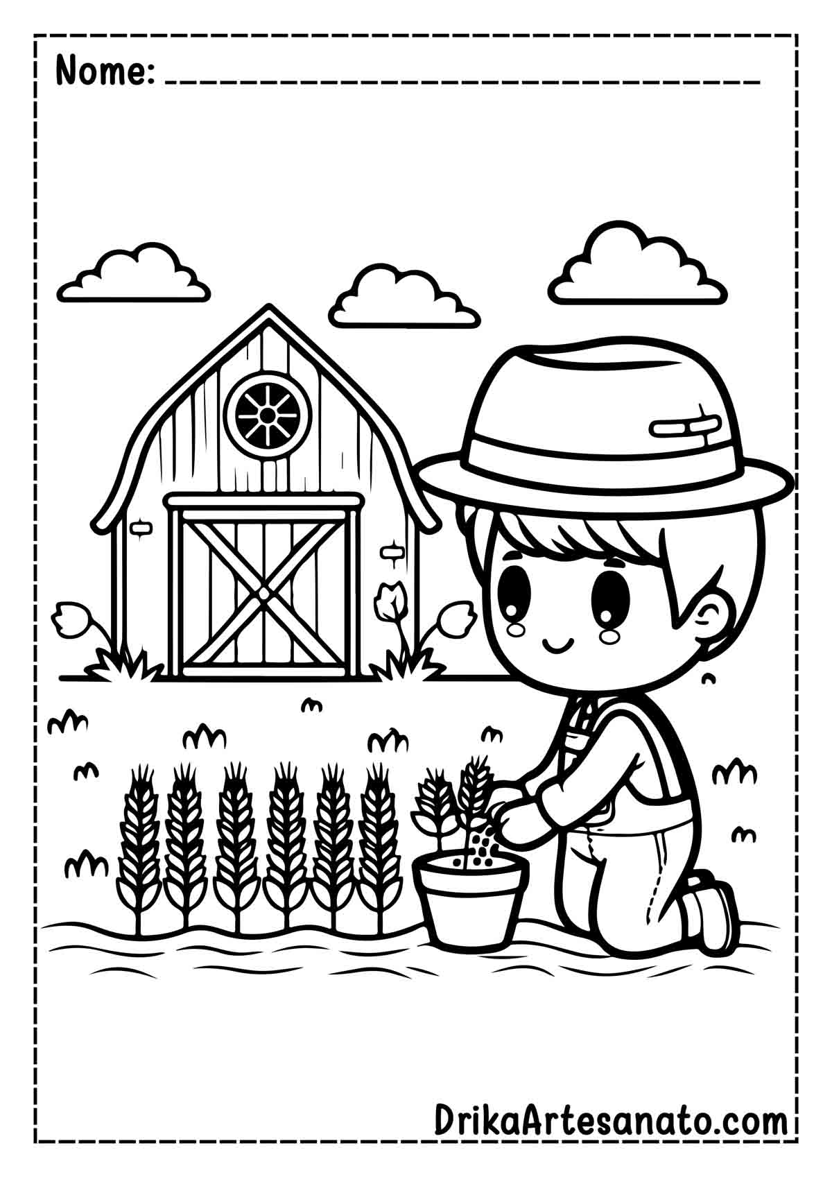 Desenho de Fazenda Infantil para Colorir