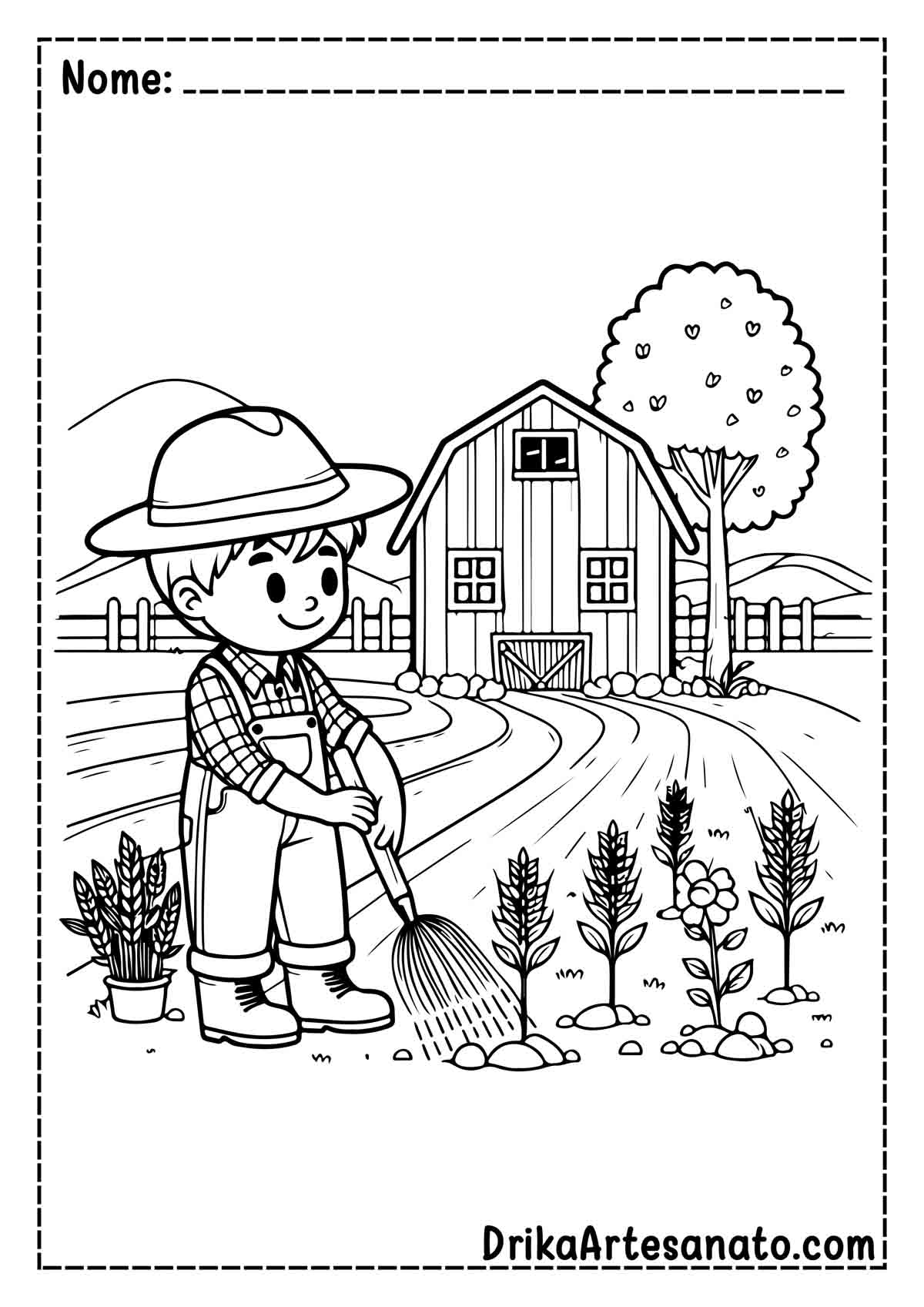 Desenho de Fazenda Infantil para Colorir e Imprimir