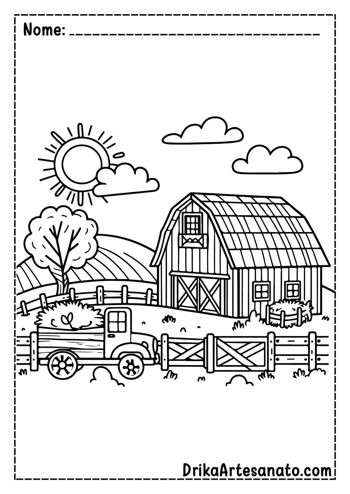 Desenho de Fazenda Realista para Colorir