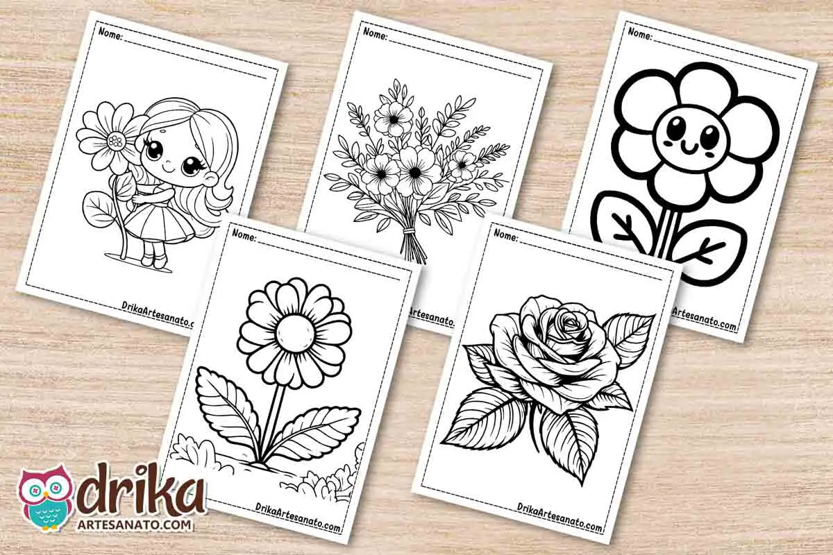 50 Desenhos de Flor para Colorir Grátis em PDF