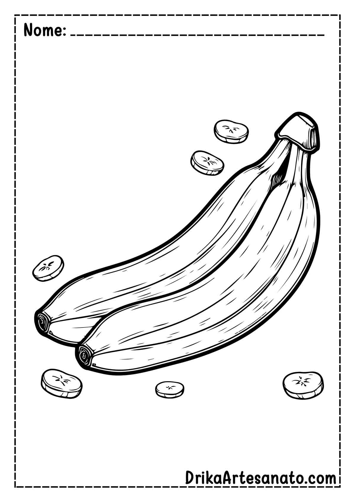 Desenho de Banana para Colorir