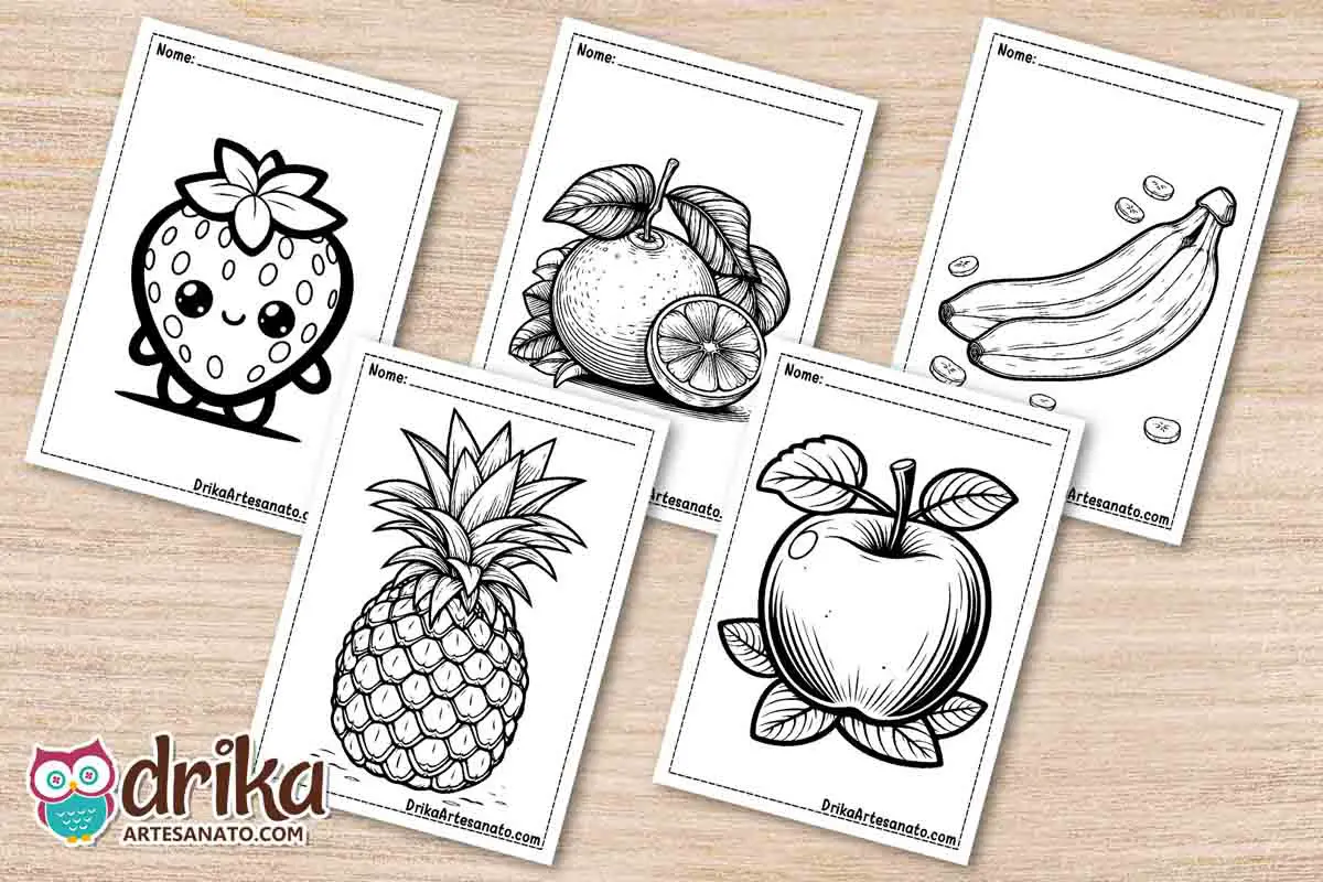 50 Desenhos de Frutas para Colorir Grátis em PDF