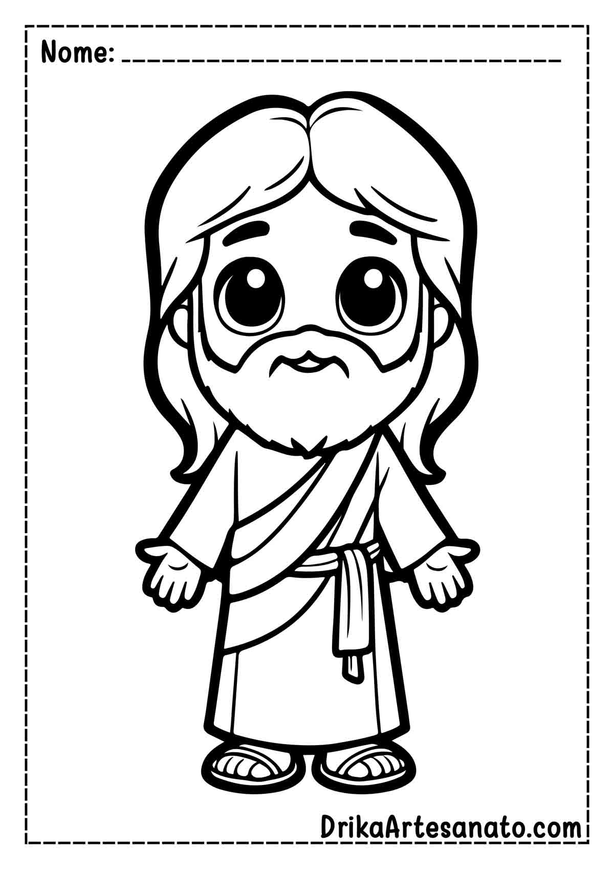 Desenho de Jesus Cristo Infantil para Colorir