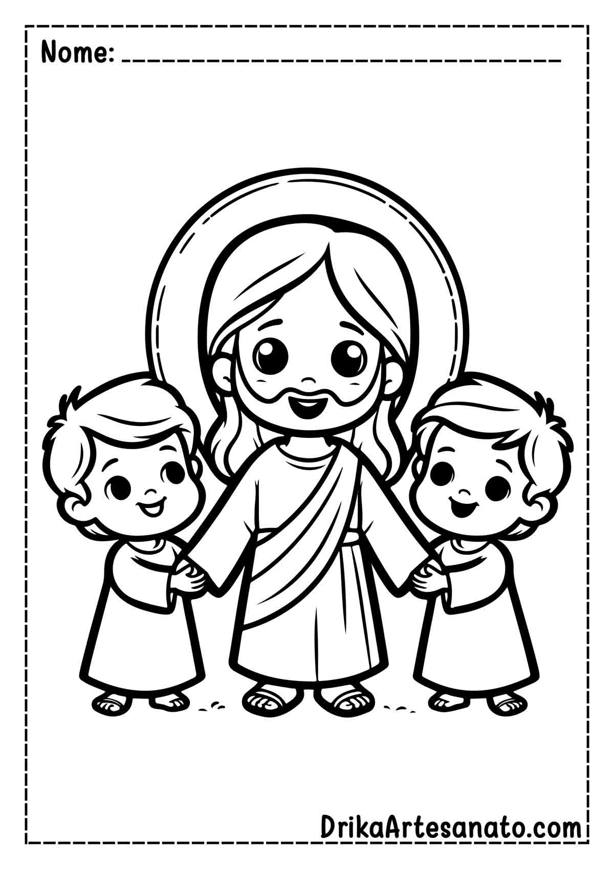 Desenho de Jesus Infantil para Colorir